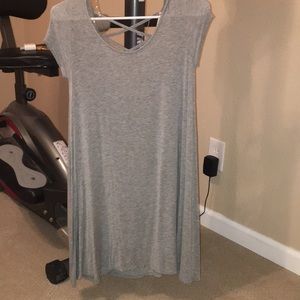 gray cross back dress